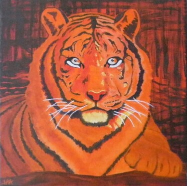 绘画 标题为“Tigre” 由Jean Andre Arrighi, 原创艺术品, 丙烯 安装在木质担架架上