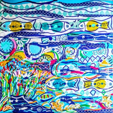 绘画 标题为“Under the sea 1” 由Daniele Jasselin, 原创艺术品, 丙烯