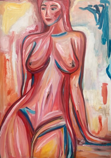 绘画 标题为“NUDE NO. 1/ 2023” 由Nina Brandhoff, 原创艺术品, 丙烯 安装在木质担架架上