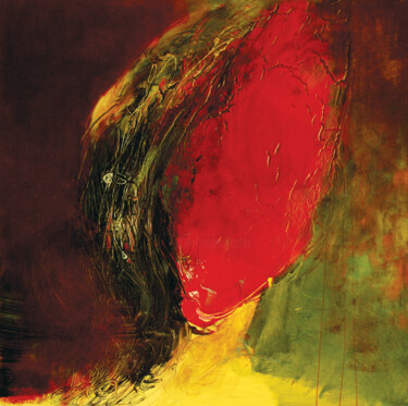 绘画 标题为“Red Head (Left)” 由Annette Wyrick-Solari, 原创艺术品, 丙烯 安装在木质担架架上