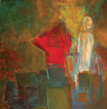绘画 标题为“Red Head (Right)” 由Annette Wyrick-Solari, 原创艺术品, 丙烯 安装在木质担架架上