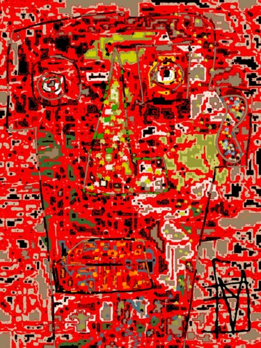 数字艺术 标题为“GT rouge” 由Franck Vidal, 原创艺术品, 数字油画