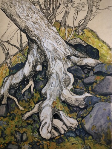 Painting titled "'''The tree''" by Raffi Ghazaryan, Original Artwork, Acrylic