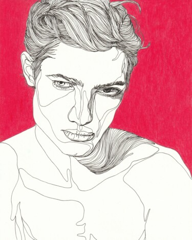 图画 标题为“Portrait d'homme ma…” 由Sandrine Borgniet, 原创艺术品, 标记