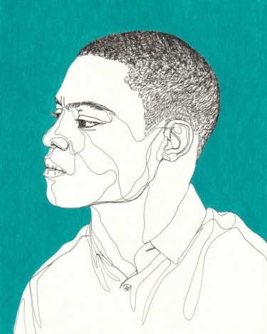 图画 标题为“Portrait d'homme tu…” 由Sandrine Borgniet, 原创艺术品, 标记