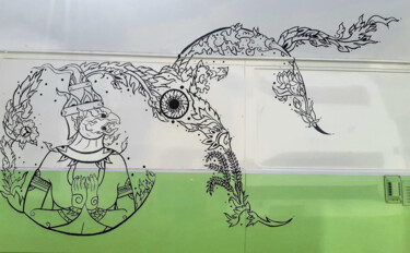 "Oriental sur carava…" başlıklı Tablo Simart tarafından, Orijinal sanat, Vitray boyama
