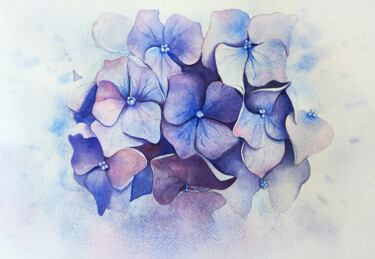 Hydrangea 绘画 标题为“Hydrangea” 由Tatiana Repesciuc, 原创艺术品, 水彩