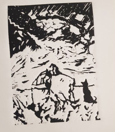 印花与版画 标题为“Amore all'orizzonte” 由Alex Iattarelli (Al_iatar), 原创艺术品, Linocuts