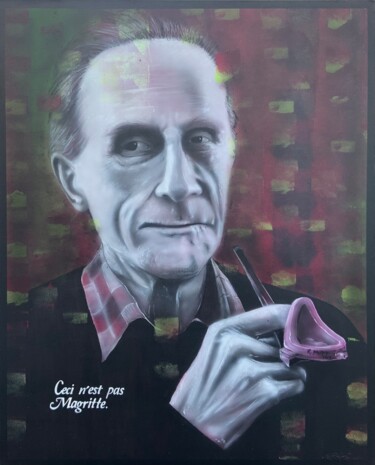 Peinture intitulée "Ceci n’est pas Magr…" par Drope, Œuvre d'art originale, Acrylique Monté sur Châssis en bois