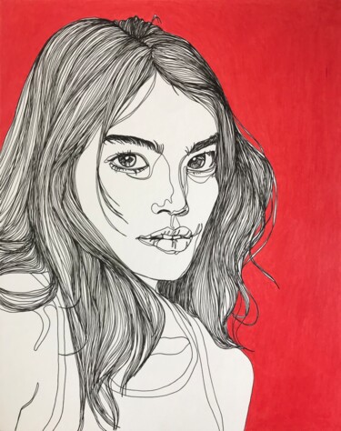 图画 标题为“Dessin de femme cor…” 由Sandrine Borgniet, 原创艺术品, 标记