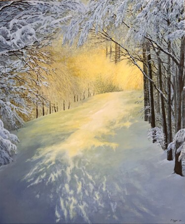 Peinture intitulée "Percée lumineuse" par Patrick Egger, Œuvre d'art originale, Acrylique Monté sur Châssis en bois
