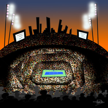 Arts numériques intitulée "US OPEN" par Franck Poidevin, Œuvre d'art originale, Peinture numérique