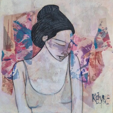 Pittura intitolato "RETRAIT 1" da Kélyne, Opera d'arte originale, Olio