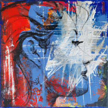 VOICES IN THE WIND. #Serie Four Elements. M 027. Schilderij getiteld "VOICES IN THE WIND.…" door Artem Usá, Origineel Kunstwerk, Acryl Gemonteerd op Frame voor houten branca…