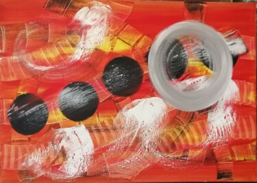 Peinture intitulée "Boules madras" par Monique Mert, Œuvre d'art originale, Huile