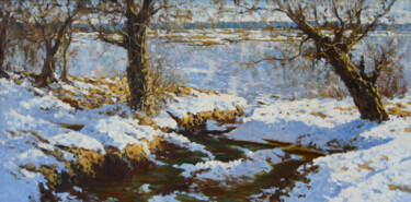 Painting titled ""Вешние воды. Сож"" by Anton Vyrvo, Original Artwork, Oil