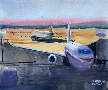 绘画 标题为“Airport” 由Samar Alzaidy, 原创艺术品, 水彩