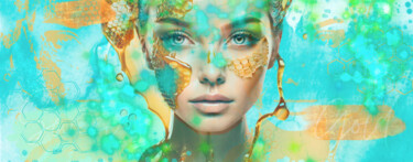 数字艺术 标题为“Turquoise Honey” 由Ninn, 原创艺术品, 数字拼贴
