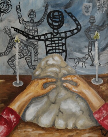 Painting titled "Я сам тебя выдумал" by Tatiana Lysova, Original Artwork, Oil