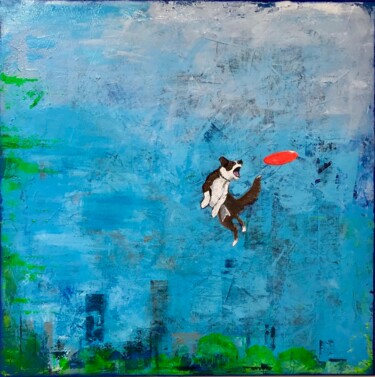 绘画 标题为“frisbee” 由Philip Michael Martin, 原创艺术品, 丙烯 安装在木质担架架上