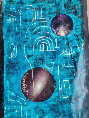 제목이 "univers néolithique"인 그림 Catherine Hoehlinger로, 원작, 아크릴