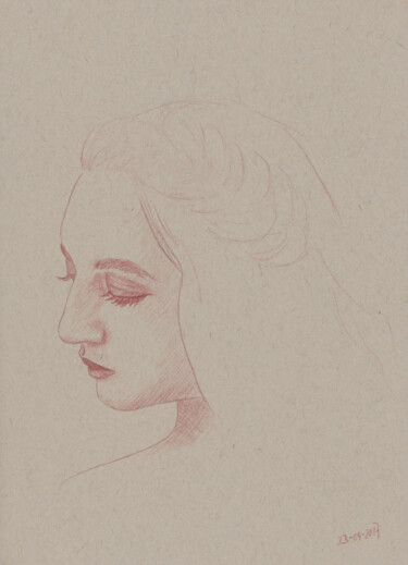 图画 标题为“"Portrait 2017"” 由Walter Roos, 原创艺术品, 铅笔