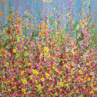Colorful acrylic abstract flowers painting Painting titled "Colorful acrylic ab…" by Valentina Pufe, Original Artwork, Acrylic