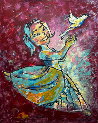 ORIGINAL painting 24"x30" Dove Peace Painting titled "ORIGINAL painting 2…" by Gabbytoon, Original Artwork, Acrylic