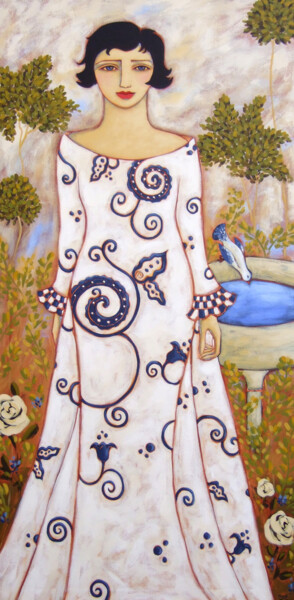 Peinture intitulée "The Garden" par Karen Rieger, Œuvre d'art originale, Acrylique Monté sur Châssis en bois