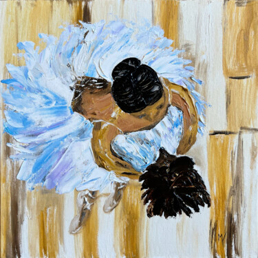 Ballerina & Dog Painting Queen African American Original Oil Painting titled "Ballerina & Dog Pai…" by Margarita Voropay (MargaryShopUSA), Original Artwork, Oil