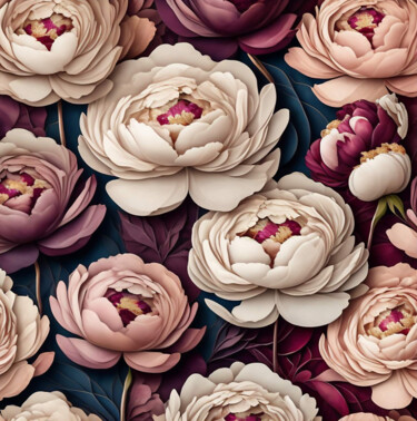 Petals of Peonies and roses.Light and colorful. 12032 绘画 标题为“Petals of Peonies a…” 由Tatiana Malinovscaia, 原创艺术品, 数字油画