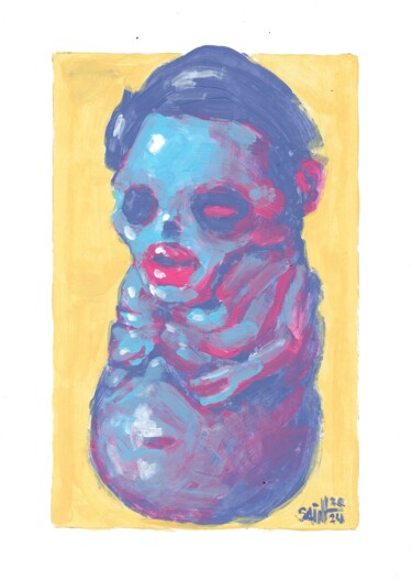 Painting titled "Mr. Without black P…" by Aksenov Ruslan, Original Artwork, Acrylic