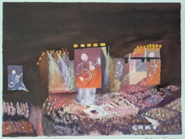 제목이 "Meo Arena"인 미술작품 Fernando Amaral로, 원작, 구아슈