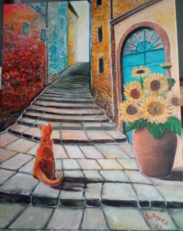 Painting titled "Сходи до сонця" by Zavzyata Olena, Original Artwork, Acrylic