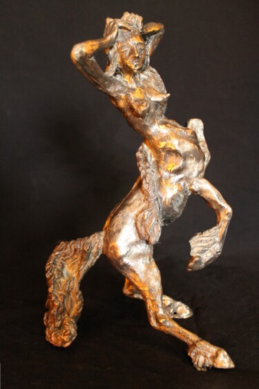 Hylonomée à la natte Sculpture titled "Hylonomée à la natte" by Audrey Fléchet, Original Artwork, Bronze