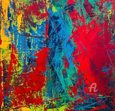 Abstract N26121 Painting titled "Abstract N26121" by Rafal Dobosz, Original Artwork, Oil