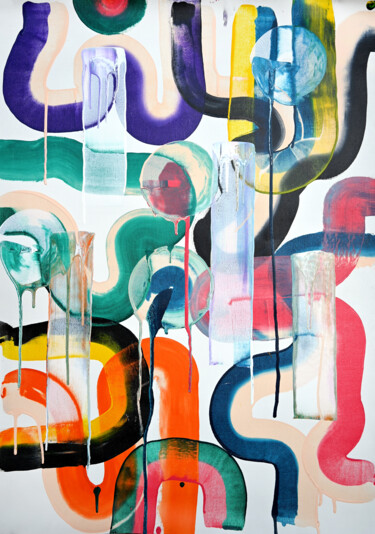 Composition No. 467 Painting titled "Composition No. 467" by Sumit Ratta, Original Artwork, Acrylic Mounted on Wood Stretcher frame