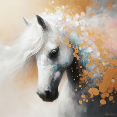 数字艺术 标题为“White horse” 由Denis Agati, 原创艺术品, AI生成的图像