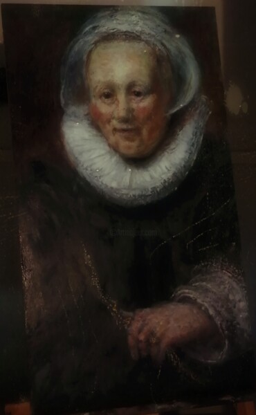 绘画 标题为“D'après Rembrandt,…” 由Amazeigh Bouzékri, 原创艺术品, 油