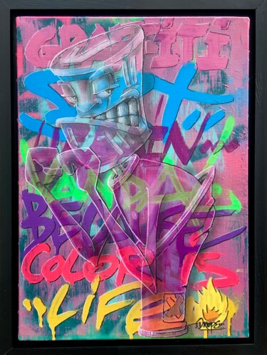 Peinture intitulée "Because color is li…" par Drope, Œuvre d'art originale, Acrylique Monté sur Châssis en bois