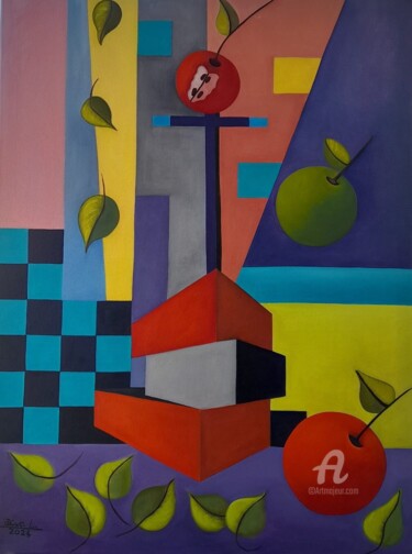 Peinture intitulée "Sem titulo VIII" par Diva Laranja, Œuvre d'art originale, Huile