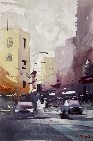 Peinture intitulée "Untitled," par Samar Alzaidy, Œuvre d'art originale, Aquarelle