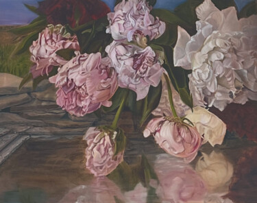 Painting titled "У пруда" by Tat Ana Prohorova, Original Artwork, Oil
