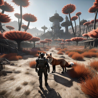 Fallout game. New Forest --1-1 Arts numériques intitulée "Fallout game. New F…" par Fa Agudera, Œuvre d'art originale, Image générée par l'IA