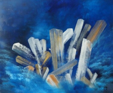 Malerei mit dem Titel "Cristaux" von Bernard Amalric, Original-Kunstwerk, Öl Auf Keilrahmen aus Holz montiert