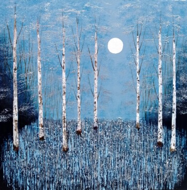 By Silver Moonlight Peinture intitulée "By Silver Moonlight" par Amanda Horvath, Œuvre d'art originale, Acrylique Monté sur Châssis en bois