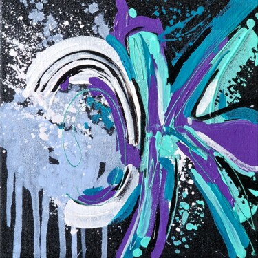 Painting titled "MINI  №22" by Alla Broska, Original Artwork, Acrylic Mounted on Wood Stretcher frame