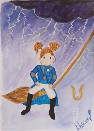Ζωγραφική με τίτλο "fan de quidditch" από Flobscnv, Αυθεντικά έργα τέχνης, Ακουαρέλα