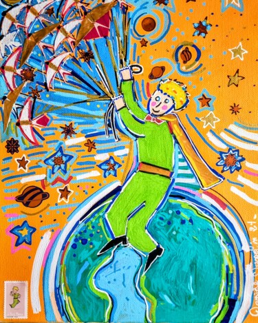 Schilderij getiteld "L'évasion d'après l…" door Daniele Jasselin, Origineel Kunstwerk, Acryl Gemonteerd op Frame voor houten…