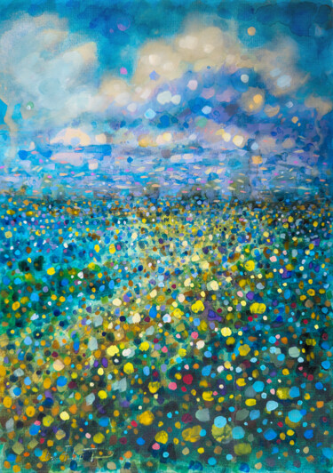 Painting titled "Twilight" by Denis Filip, Original Artwork, Watercolor